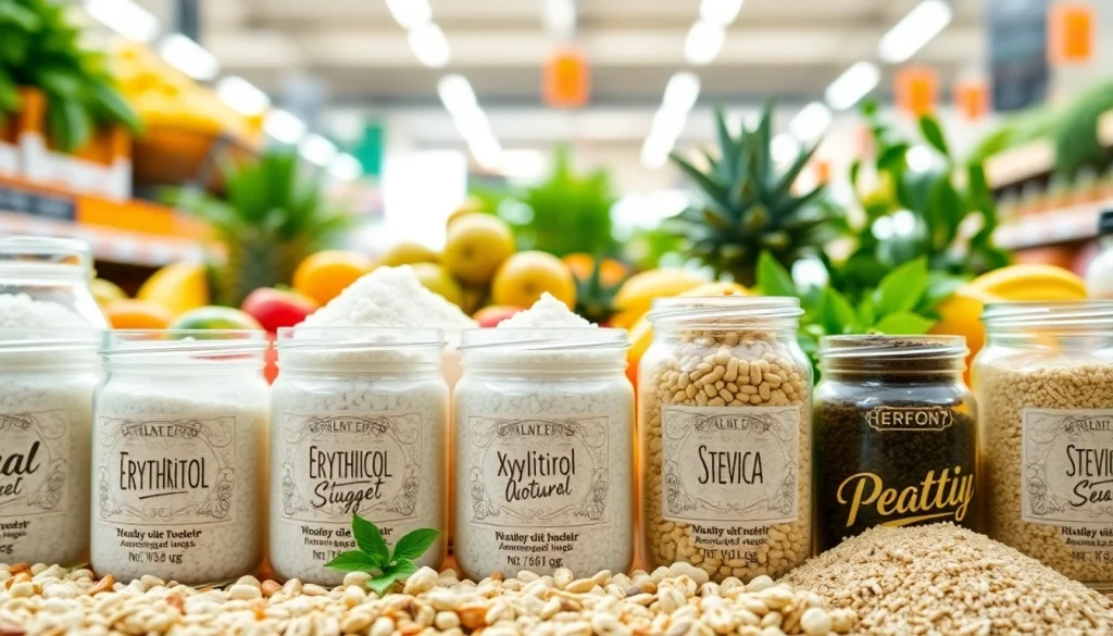 Découverte d'un édulcorant en vrac avec des ingrédients naturels dans un marché.