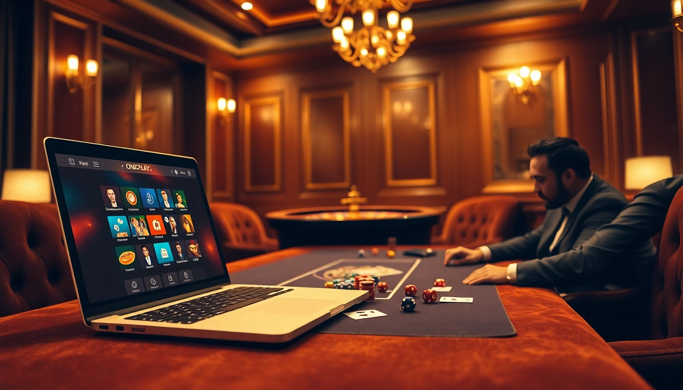 Experience the excitement of ONICPLAY online gambling with a vibrant casino scene.