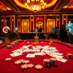 Engage in the excitement of online gambling with link vào j88 showcased in a luxurious casino scene.