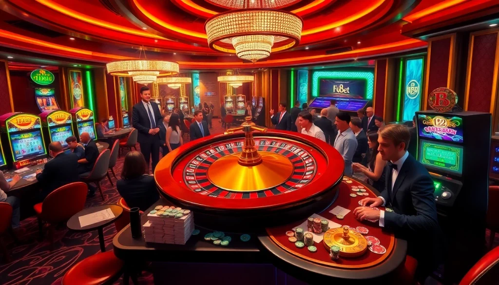 Players engaging at a roulette table highlighting the excitement of F8bet casino.