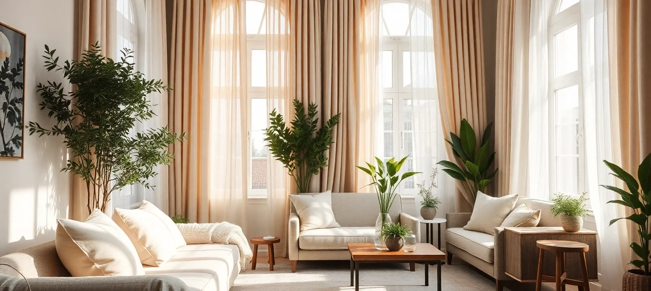 Linnen stoffen in verschillende texturen en kleuren creëren een warme, stijlvolle interieur.