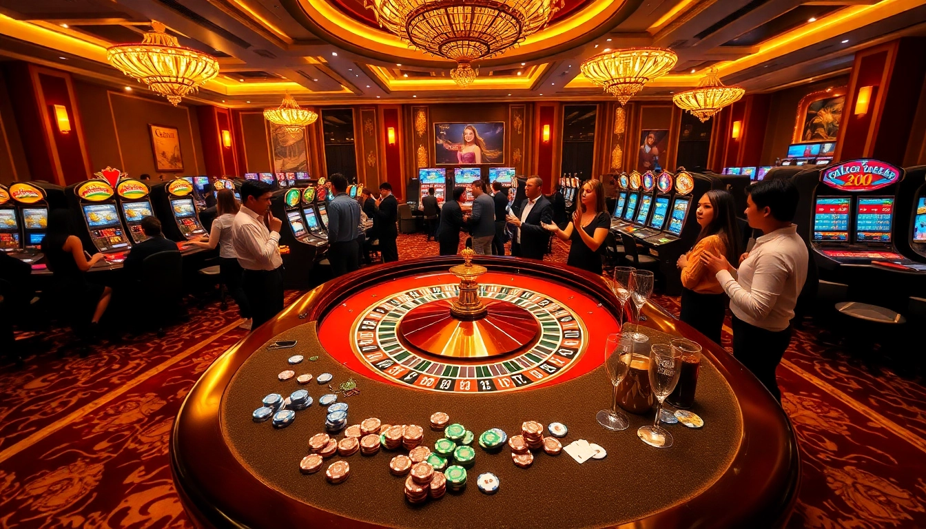 Experience the excitement of hello88 at an upscale casino with vibrant games and players.
