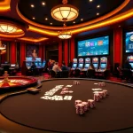 Vivez l'excitation du meilleure casino en ligne à une table de poker élégante avec des jetons à enjeux élevés.