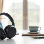 Explore the features of Bone X2 Bone Conduction Headphones in a modern workspace.