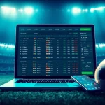 kèo nhà cái interface showcasing live betting odds and football scores in a modern digital environment