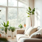 Experience Seamless Living in a modern and serene indoor setting with a cozy atmosphere.