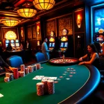 Moment excitant dans un casino palpitant avec des joueurs participant à des jeux de meilleure casino en ligne à une table de poker.