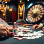 Découvrez l'excitation de la meilleure casino en ligne avec des joueurs à une table de poker animée.