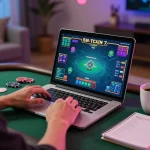 Engaging in casinò online italiani non aams from a modern home setup with vibrant game graphics.