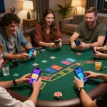 Players strategizing during an engaging online blackjack game using sunwinapk, showcasing excitement and interaction.