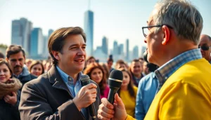 Capturing engaging news moments with an outdoor interview setup