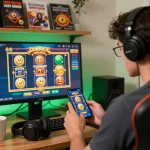 Engage in the exciting slot kamboja super gacor game while enjoying a cozy home gaming setup.