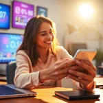 instagram フォロワー 買うことで成功を収めるインフルエンサーの活気ある職場の画像。
