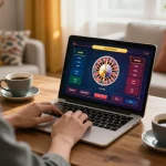 cm88-bet engaging in online roulette gameplay at home, enjoying a cozy and responsible gambling environment
