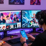 Engaging scene of a user interacting with the Status app, showcasing personalized avatars and vibrant character interactions in a dynamic gaming environment.