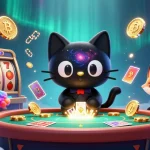 Menangkan permainan di GERHANATOTO dengan kucing hitam galaksi dan simbol slot menarik.