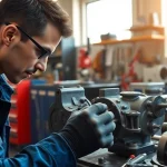 Providing expert hydraulic pump services in a professional workshop environment.