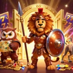 Experience the thrill of Mapan777 as characters triumph with golden treasures and strategic insights.