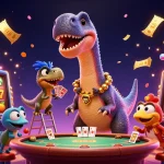 Slot resmi menampilkan permainan mesin slot dengan karakter yang lucu dan elemen kasino menarik.