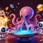 Engage with the qq338 link alternatif through an exciting cosmic casino scene featuring unique alien elements.