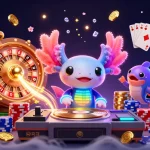 Engage with rokok88 slot featuring vibrant characters and dynamic casino elements in an immersive underwater scene.