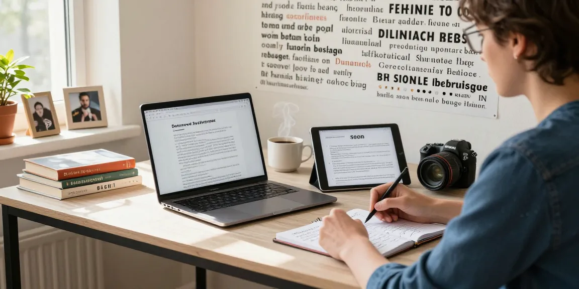 Creative workspace for quality and authority blogs, showcasing a cozy and inspiring blogging scene.