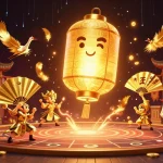 Experience the thrilling shbet casino world with a vibrant 3D illustration of a golden lantern spirit and warriors.