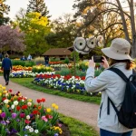 Experience the vibrant nature of Capay Valley Garden Tour with visitors enjoying beautiful flowers and landscapes during the spring bloom.
